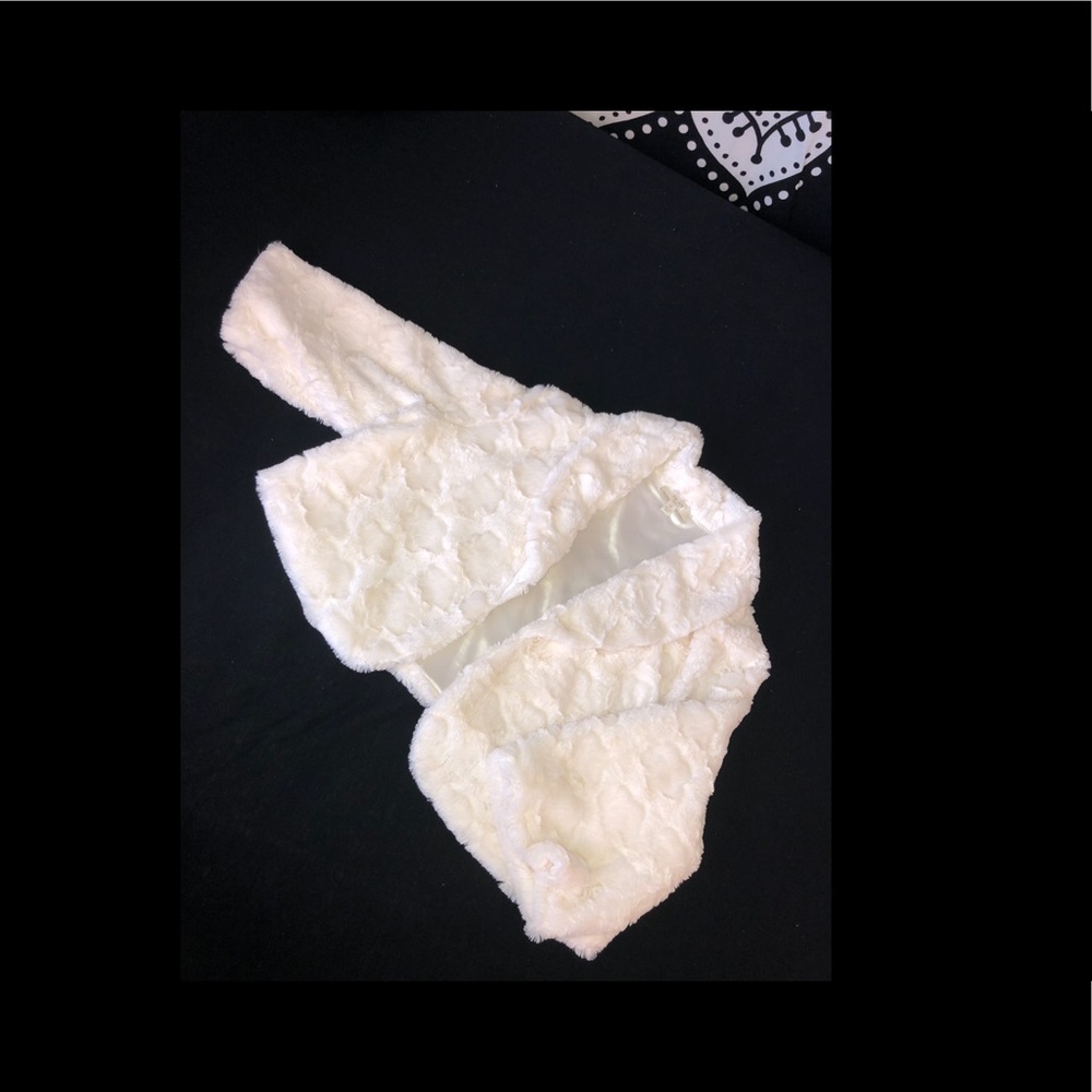 All White Fur Crop Jacket